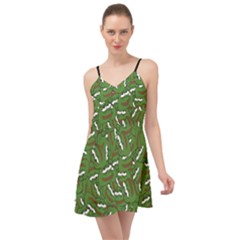 Pepe The Frog Face Pattern Green Kekistan Meme Summer Time Chiffon Dress by snek