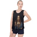 Salvator Mundi Leonardo DaVindi 1500 Jesus Christ Savior of the World Original Paint Most expensive in the world Bubble Hem Chiffon Tank Top View1