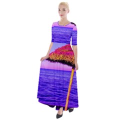 Pop Art Beach Umbrella  Half Sleeves Maxi Dress by essentialimage