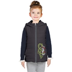 Pepe The Frog Rare Celtic Viking Norse Dragon Pattern Deus Vult Medieval Wojak Crusader Kids  Hooded Puffer Vest by snek