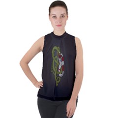 Pepe The Frog Rare Celtic Viking Norse Dragon Pattern Deus Vult Medieval Wojak Crusader Mock Neck Chiffon Sleeveless Top by snek