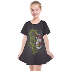 Pepe The Frog Rare Celtic Viking Norse Dragon Pattern Deus Vult Medieval Wojak Crusader Kids  Smock Dress by snek