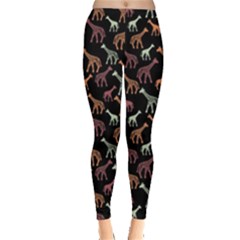 Cute African Giraffe Black Leggings  by trulycreative