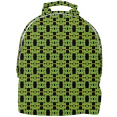 Green Black Abstract Pattern Mini Full Print Backpack by BrightVibesDesign