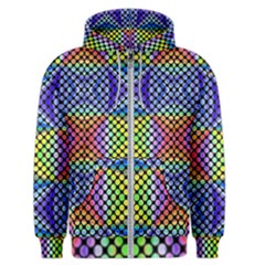 Bright Circle Abstract Black Blue Yellow Red Men s Zipper Hoodie by BrightVibesDesign