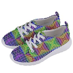 Colorful Circle Abstract White Purple Green Blue Women s Lightweight Sports Shoes by BrightVibesDesign