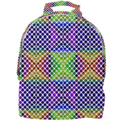 Colorful Circle Abstract White Purple Green Blue Mini Full Print Backpack by BrightVibesDesign