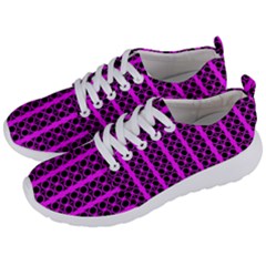 Circles Lines Black Pink Men s Lightweight Sports Shoes by BrightVibesDesign