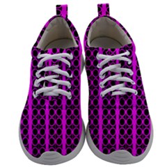 Circles Lines Black Pink Mens Athletic Shoes by BrightVibesDesign