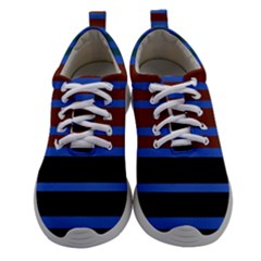 Black Stripes Blue Green Orange Women Athletic Shoes by BrightVibesDesign