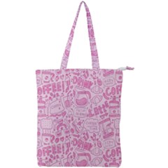 Coffee Pink Double Zip Up Tote Bag by Amoreluxe