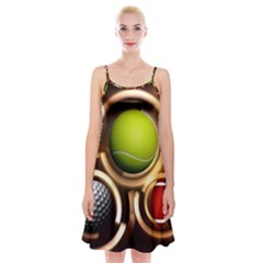 Sport Ball Tennis Golf Football Spaghetti Strap Velvet Dress by HermanTelo