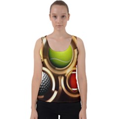 Sport Ball Tennis Golf Football Velvet Tank Top by HermanTelo