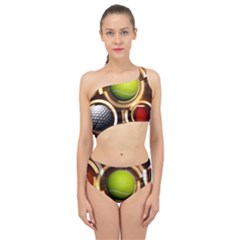 Sport Ball Tennis Golf Football Spliced Up Two Piece Swimsuit by HermanTelo