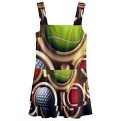 Sport Ball Tennis Golf Football Kids  Layered Skirt Swimsuit by HermanTelo