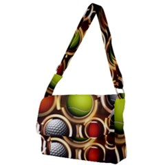 Sport Ball Tennis Golf Football Full Print Messenger Bag (l) by HermanTelo