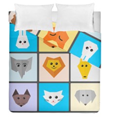 Animals Cute Flat Cute Animals Duvet Cover Double Side (queen Size) by HermanTelo