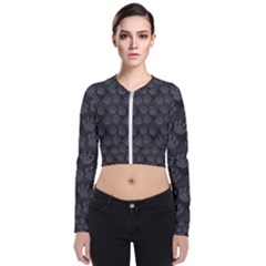 Pattern Texture Feet Dog Grey Long Sleeve Zip Up Bomber Jacket