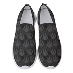 Pattern Texture Feet Dog Grey Women s Slip On Sneakers by HermanTelo