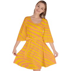 Pattern Texture Yellow Velour Kimono Dress by HermanTelo