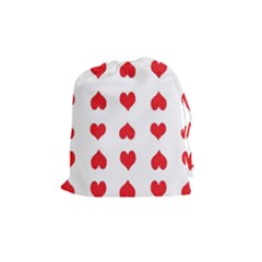 Heart Red Love Valentines Day Drawstring Pouch (medium) by HermanTelo