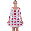 Heart Red Love Valentines Day Quarter Sleeve Skater Dress View1