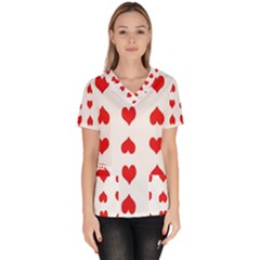 Heart Red Love Valentines Day Women s V-neck Scrub Top by HermanTelo