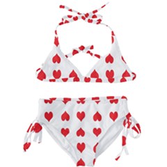 Heart Red Love Valentines Day Kids  Classic Bikini Set by HermanTelo