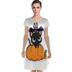 Halloween Cute Cat Cap Sleeve Nightdress by HermanTelo