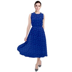 Background Polka Blue Round Neck Boho Dress by HermanTelo