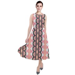 Wallpaper Cute Pattern Round Neck Boho Dress by HermanTelo