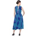 Cow Illustration Blue Round Neck Boho Dress View2