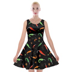 Mexican Spices Velvet Skater Dress by trulycreative