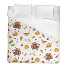 Thanksgiving Turkey Pattern Duvet Cover (full/ Double Size) by Valentinaart