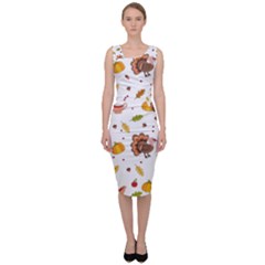 Thanksgiving Turkey Pattern Sleeveless Pencil Dress by Valentinaart