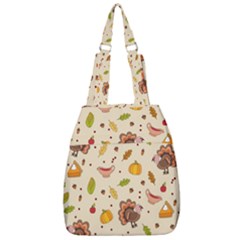 Thanksgiving Turkey Pattern Center Zip Backpack by Valentinaart