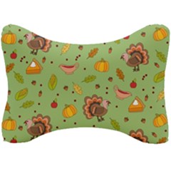 Thanksgiving Turkey Pattern Seat Head Rest Cushion by Valentinaart