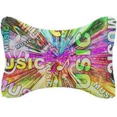 Music Abstract Sound Colorful Seat Head Rest Cushion by Mariart