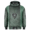 Elegant Heart With Piano And Clef On Damask Background Men s Overhead Hoodie View1