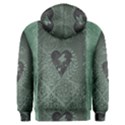 Elegant Heart With Piano And Clef On Damask Background Men s Overhead Hoodie View2