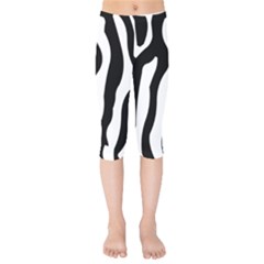 Wild Zebra Pattern Black And White Kids  Capri Leggings  by picsaspassion