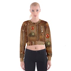 Steampunk Design Cropped Sweatshirt by FantasyWorld7