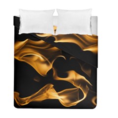 Can Walk On Volcano Fire, Black Background Duvet Cover Double Side (full/ Double Size) by picsaspassion