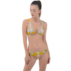 Autumn Maple Leaves, Floral Art Ring Detail Crop Bikini Set by picsaspassion