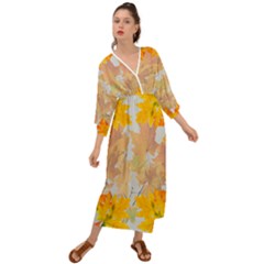 Autumn Maple Leaves, Floral Art Grecian Style  Maxi Dress by picsaspassion