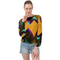 Geometric Gradient Psychedelic Banded Bottom Chiffon Top View1