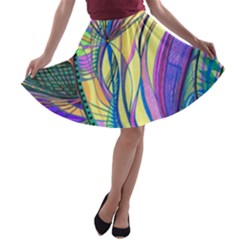 Happpy (4) A-line Skater Skirt by nicholakarma