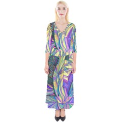 Happpy (4) Quarter Sleeve Wrap Maxi Dress by nicholakarma