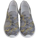 Marble neon retro light gray with gold yellow veins texture floor background retro neon 80s style neon colors print luxuous real marble Men s Lightweight Slip Ons View1