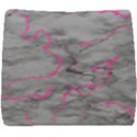 Marble light gray with bright magenta pink veins texture floor background retro neon 80s style neon colors print luxuous real marble Seat Cushion View1